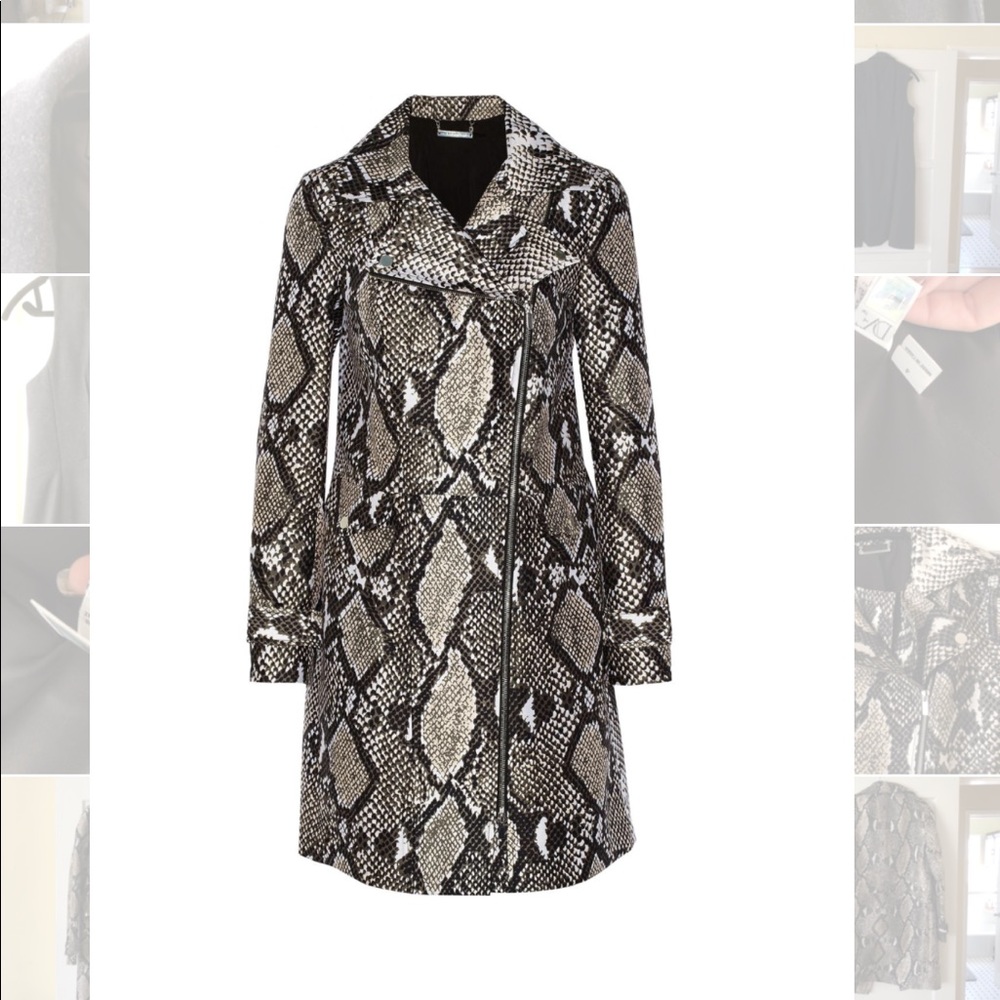 NEW Diane Von Furstenberg Runway Snakeskin Trench
